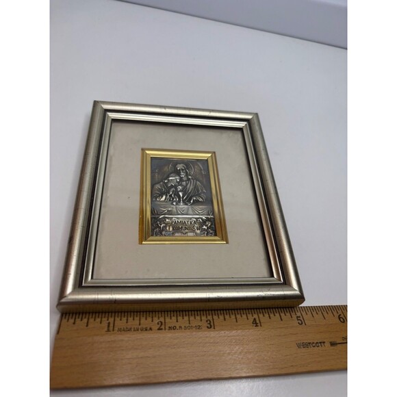 Eucharistic Chaliz Jesus Christ host frame 5g sterling 5X6" polish - Picture 6 of 7